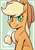 Size: 2039x2894 | Tagged: safe, artist:jellysketch, part of a set, character:applejack, species:earth pony, species:pony, g4, apple family member, applejack's hat, clothing, cowboy hat, cutie mark background, eye clipping through hair, female, hat, high res, looking at you, mare, smiling, smiling at you, solo, stetson