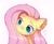 Size: 2560x2109 | Tagged: safe, artist:lerkfruitbat, character:fluttershy, species:pegasus, species:pony, g4, blushing, bust, cute, ear fluff, female, frown, heart, high res, looking away, mare, portrait, shyabetes, signature, simple background, solo, white background
