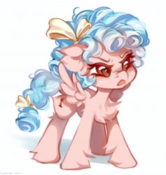 Size: 2424x2560 | Tagged: safe, artist:vanilla-chan, character:cozy glow, species:pegasus, species:pony, g4, angry, chest fluff, cozybetes, cute, eyebrows, female, filly, freckles, high res, madorable, open mouth, shadow, simple background, solo, spread wings, white background, wings, young