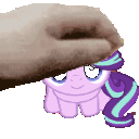 Size: 128x128 | Tagged: safe, artist:goldenmidnight, artist:jaye, character:starlight glimmer, g4, animated, best pony, gif, head pat, pat