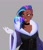 Size: 1275x1473 | Tagged: safe, artist:aztrial, character:allura, species:human, g5, choker, clothing, dark skin, female, fur coat, gloves, gray background, humanized, jewelry, long gloves, necklace, simple background, slit pupils, solo, species swap