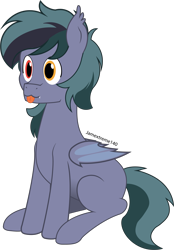 Size: 1731x2486 | Tagged: safe, artist:jamextreme140, oc, oc only, oc:scrimmy, species:bat pony, species:pony, adobe illustrator, blep, commission, cute, simple background, sitting, solo, tongue out, transparent background, ych result
