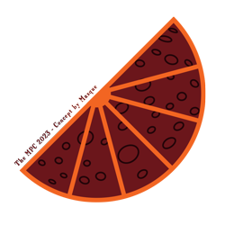 Size: 1000x1000 | Tagged: safe, alternate version, artist:the_mpc, manebooru original, oc, oc only, oc:orange slice, g4, cutie mark, cutie mark only, fruit, fruit slice, moon, no pony, orange, transparent background, vampirism