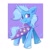 Size: 820x820 | Tagged: safe, artist:skylinepony_, character:trixie, species:pony, species:unicorn, g4, blushing, cape, cheek fluff, clothing, cute, diatrixes, ear fluff, female, horn, mare, signature, smiling, solo, tail, trixie's cape