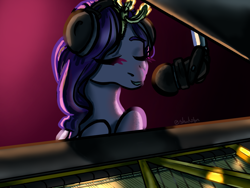 Size: 1080x810 | Tagged: safe, artist:shakoba, derpibooru original, character:pipp petals, species:pegasus, species:pony, g5, adorapipp, circlet, cute, eyes closed, female, happy, headphones, light, mare, microphone, musical instrument, piano, pipp wings, playing instrument, singing, solo