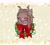 Size: 2048x1845 | Tagged: safe, artist:fluttr3, oc, oc only, oc:daisy petals, species:deer, antlers, bow, christmas, deer oc, ear fluff, flower, flower in hair, freckles, holiday, non-pony oc, solo, wreath