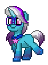 Size: 168x228 | Tagged: safe, derpibooru original, character:comet, species:auroricorn, species:pony, pony town, g5, animated, cometbetes, cute, digital art, glasses, jewelry, male, necklace, pixel art, simple background, solo, sprite, stallion, transparent background, trotting