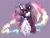 Size: 2048x1552 | Tagged: safe, artist:malinraf1615, idw, character:violette rainbow, species:pony, species:unicorn, g5, spoiler:comic, spoiler:g5comic, spoiler:g5comic014, bust, chest fluff, coat markings, cute, dreadlocks, female, hair over one eye, mare, pinto, purple background, rainbow colors, rainbow vitiligo pony, signature, simple background, smiling, solo, unnamed character, unnamed pony, vitiligo
