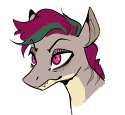 Size: 690x634 | Tagged: safe, artist:cadillacdynamite, oc, oc:cadillac dynamite, species:pony, angry, bust, digital art, eyebrows, fangs, original species, questionable source, shark, shark pony, sharp teeth, simple background, sketch, transparent background