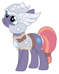 Size: 1048x1318 | Tagged: safe, artist:gmaplay, part of a set, character:sun cross, species:earth pony, species:pony, g4, armor, cute, cutie mark, facial scar, female, guard, guardsmare, helmet, mare, mighty helm, scar, simple background, smiling, solo, spanish, sundorable, tail, transparent background, weapon