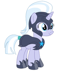 Size: 1900x2070 | Tagged: safe, artist:gmaplay, character:silver sable, species:pony, species:unicorn, g4, armor, clothing, eyelashes, female, guardsmare, helmet, hoof shoes, horn, mare, night guard, night guard armor, royal guard, shoes, simple background, smiling, solo, spanish, standing, tail, tail wrap, transparent background