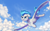 Size: 2873x1773 | Tagged: safe, artist:anonymous, character:windstorm, species:pegasus, species:pony, g4, 4chan, adorastorm, cloud, cute, day, drawthread, female, flying, guard, guardsmare, mare, royal guard, scenery, sky, solo