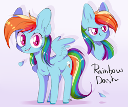 Size: 2323x1941 | Tagged: safe, artist:pledus, character:rainbow dash, species:pegasus, species:pony, g4, ear fluff, eye clipping through hair, feather, female, leg fluff, looking at you, mare, portrait, smiling, solo, spread wings, text, wings