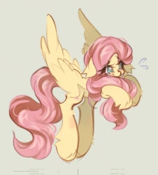 Size: 1921x2121 | Tagged: safe, artist:vanilla-chan, character:fluttershy, species:pegasus, species:pony, g4, female, high res, mare, solo, spread wings, wings