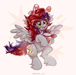 Size: 2222x2200 | Tagged: safe, artist:vanilla-chan, oc, oc only, oc:evening prose, species:pegasus, species:pony, cookie jar, female, mare, solo, spread wings, wings