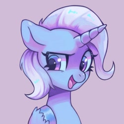 Size: 1600x1600 | Tagged: safe, artist:horseyuris, character:trixie, species:pony, species:unicorn, g4, commission, female, mare, open mouth, simple background, solo