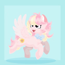 Size: 2048x2048 | Tagged: safe, artist:plushtrapez, oc, oc only, oc:ninny, species:pegasus, species:pony, bow tie, clothing, high res, solo, spread wings, wings