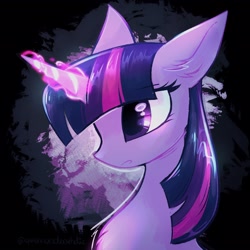 Size: 2048x2048 | Tagged: safe, artist:qwennondeathdie, character:twilight sparkle, species:pony, g4, female, glowing horn, high res, horn, magic, magic aura, mare, solo