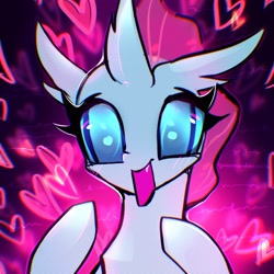 Size: 2048x2048 | Tagged: safe, artist:qwennondeathdie, character:ocellus, species:changedling, species:changeling, g4, female, high res, looking at you, open mouth, open smile, smiling, solo