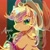 Size: 2048x2048 | Tagged: safe, artist:tkotu1, character:applejack, species:earth pony, species:pony, g4, applejack's hat, chest fluff, clothing, cowboy hat, female, hat, high res, looking at you, mare, smiling, smiling at you, solo, stetson