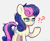 Size: 2152x1756 | Tagged: safe, artist:shelti, character:bon bon, character:sweetie drops, species:earth pony, species:pony, g4, bon bon is not amused, female, mare, question mark, raised hoof, signature, simple background, solo, unamused, underhoof, white background