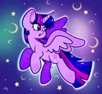 Size: 1658x1523 | Tagged: safe, artist:indigohatetrain, character:twilight sparkle, character:twilight sparkle (alicorn), species:alicorn, species:pony, cute, female, mare, open mouth, solo, spread wings, stars, twiabetes, wings