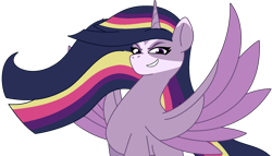 Size: 1903x1086 | Tagged: safe, artist:westrail642fan, character:twilight sparkle, g4, my little pony: tell your tale, corrupted, corrupted twilight sparkle, facial markings, simple background, spread wings, style emulation, transparent background, wings
