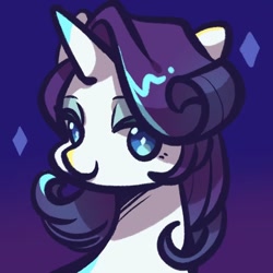 Size: 1080x1080 | Tagged: safe, artist:tkotu1, character:rarity, species:pony, species:unicorn, g4, bust, female, looking at you, mare, smiling, smiling at you, solo