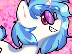 Size: 1600x1200 | Tagged: safe, artist:lynuscattips, character:dj pon-3, character:vinyl scratch, species:pony, species:unicorn, g4, cute, female, glasses, mare, profile, smiling, solo, vinylbetes