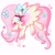 Size: 2048x2048 | Tagged: safe, artist:ammers_arts, character:fluttershy, species:pegasus, species:pony, g4, bow, butterfly, cute, female, hair bow, heart, high res, mare, open mouth, shyabetes, signature, simple background, solo, spread wings, white background, wings