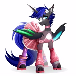 Size: 2560x2560 | Tagged: safe, artist:buvanybu, oc, oc only, oc:delta-ket, species:alicorn, species:bat pony, species:pony, g4, bat pony alicorn, bat pony oc, bat wings, blaze (coat marking), coat markings, colored belly, commission, cute, female, heterochromia, horn, looking at you, mare, ocbetes, pale belly, simple background, solo, three quarter view, white background, wings