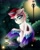 Size: 2500x3150 | Tagged: safe, artist:rainbowfire, character:zipp storm, species:pegasus, species:pony, g5, colored wingtips, crying, female, lamppost, lantern, mare, multicolored wings, night, rain, sad, sitting, solo, spread wings, wings