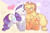 Size: 3415x2279 | Tagged: safe, artist:lumiville, character:applejack, character:rarity, species:earth pony, species:pony, species:unicorn, ship:rarijack, g4, apple family member, applejack's hat, blushing, butt fluff, cheek fluff, cheek kiss, chest fluff, clothing, cowboy hat, cute, duo, duo female, eye clipping through hair, eyes closed, female, hat, heart, high res, jackabetes, kissing, lesbian, mare, open mouth, raised hoof, raised leg, raribetes, shipping, stetson