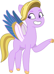 Size: 1049x1427 | Tagged: safe, alternate version, artist:westrail642fan, edit, character:dazzle feather, species:pegasus, species:pony, g5, my little pony: tell your tale, color edit, colored, female, simple background, solo, spread wings, style emulation, trace, transparent background, wings