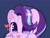 Size: 2048x1569 | Tagged: safe, artist:sakukitty, character:starlight glimmer, species:pony, species:unicorn, g4, blep, blue background, blushing, cute, eye clipping through hair, female, glimmerbetes, heart, heart eyes, looking at you, mare, mlem, signature, simple background, solo, tongue out, wingding eyes