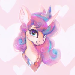 Size: 1500x1500 | Tagged: safe, artist:dearmary, character:princess flurry heart, species:alicorn, species:pony, g4, abstract background, adult flurry heart, bust, chest fluff, cute, ear fluff, female, flurrybetes, looking at you, mare, older, older flurry heart, smiling, smiling at you, solo, three quarter view