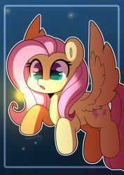 Size: 2481x3507 | Tagged: safe, artist:sakukitty, character:fluttershy, species:pegasus, species:pony, g4, cute, female, firefly, high res, insect, mare, open mouth, shyabetes, signature, solo, spread wings, wings