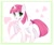 Size: 1179x1000 | Tagged: safe, artist:idiotfleshh, character:lovestruck, species:pony, species:unicorn, g4, bow, cutie mark, cutie mark background, female, hairpin, heart, horn, looking at you, mare, raised hoof, raised leg, solo, tail, tail bow