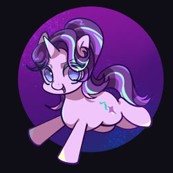 Size: 1080x1080 | Tagged: safe, artist:tkotu1, character:starlight glimmer, species:pony, species:unicorn, g4, cute, eye clipping through hair, eyebrows, eyebrows visible through hair, female, glimmerbetes, horn, looking at you, mare, open mouth, open smile, smiling, smiling at you, solo, sparkly eyes, wingding eyes