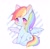 Size: 1183x1149 | Tagged: safe, artist:yinyan_0409, character:rainbow dash, species:pegasus, species:pony, g4, blushing, colored pinnae, colored pupils, cute, dashabetes, female, looking at you, mare, simple background, sitting, smiling, smiling at you, solo, spread wings, white background, wings