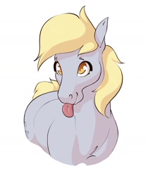 Size: 1395x1685 | Tagged: safe, artist:aquaticvibes, character:derpy hooves, species:pony, g4, chest fluff, cute, cutie mark, derpabetes, female, hoers, mare, solo, tail, tongue out, wingless