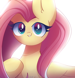 Size: 2200x2300 | Tagged: safe, artist:miryelis, character:fluttershy, species:pegasus, species:pony, g4, big ears, big eyes, colored lineart, cute, female, glowing, heart, heart eyes, high res, long hair, looking at you, mare, raised hoof, shyabetes, signature, simple background, smiling, smiling at you, solo, white background, wingding eyes, wings