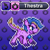 Size: 1024x1024 | Tagged: safe, artist:tonyyotes, artist:yotesmark, oc, oc only, oc:lavender, oc:thestra, species:dracony, species:dragon, species:pony, battle gem ponies, claws, crossover, digital art, dracony oc, dragon pony, dragonified, fairy, fairy dragon, fairy pony, fangs, hybrid, lavender, original species, pixel art, sharp teeth, short hair, solo, species swap, spiked, spiky tail, tail, video game