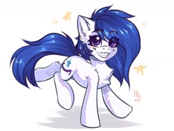 Size: 1600x1200 | Tagged: safe, artist:falafeljake, oc, oc only, oc:sirius dreams, species:earth pony, species:pony, chest fluff, commission, ear fluff, earth pony oc, eye clipping through hair, eyebrows, eyebrows visible through hair, female, looking at you, mare, signature, simple background, smiling, smiling at you, solo, white background