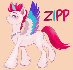 Size: 2048x1965 | Tagged: safe, artist:twilightsparkee, character:zipp storm, species:pegasus, species:pony, g5, butt, colored eyebrows, colored hooves, colored wings, eyebrows, female, hooves, jewelry, looking at you, multicolored wings, necklace, peytral, plot, profile, raised leg, simple background, solo, spread wings, text, unshorn fetlocks, wings, zippbutt