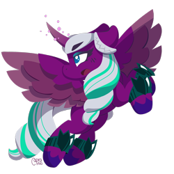 Size: 2000x2000 | Tagged: safe, artist:caprania, character:opaline arcana, species:alicorn, species:pony, g5, female, lineless, mare, signature, simple background, solo, spread wings, transparent background, wings