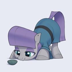 Size: 3100x3100 | Tagged: safe, artist:aquaticvibes, character:maud pie, species:earth pony, species:pony, g4, boulder, clothing, cute, dress, eyeshadow, female, makeup, mare, maudabetes, rock, smiling, solo, tail