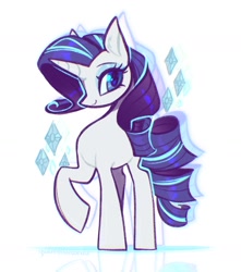 Size: 1466x1658 | Tagged: safe, artist:qwennondeathdie, character:rarity, species:pony, species:unicorn, g4, female, mare, raised hoof, simple background, solo, white background