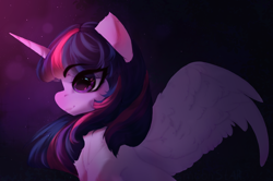 Size: 4196x2787 | Tagged: safe, artist:moonstarshining, character:twilight sparkle, character:twilight sparkle (alicorn), species:alicorn, species:pony, g4, cute, eye clipping through hair, eyebrows, eyebrows visible through hair, female, high res, horn, mare, profile, solo, spread wings, twiabetes, wings