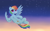 Size: 4500x2800 | Tagged: safe, artist:mercurysparkle, character:rainbow dash, species:pegasus, species:pony, g4, cheek fluff, chest fluff, cloud, constellation, cute, dashabetes, eye clipping through hair, female, fluffy, flying, high res, leg fluff, looking at you, mare, sky, smiling, smiling at you, solo, spread wings, stars, sunset, wings